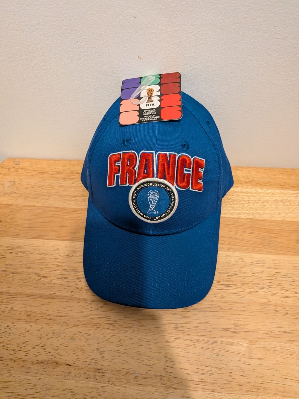 FIFA France Blue Baseball Cap with Red Embroidery